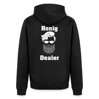 Miel apiculteur - idée cadeau - Veste à capuche bio Premium Unisexe - noir - Dos - Nico (187cm)