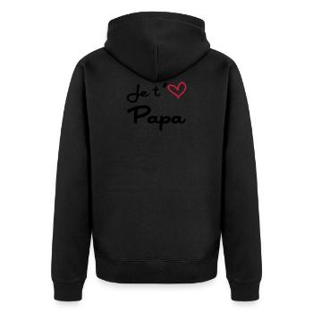 Je t'aime Papa - Veste à capuche bio Premium Unisexe - noir - Dos - Nico (187cm)
