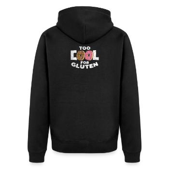 Too Cool For Gluten For Celiac Awareness - Unisex Premium Organic Zip Hoodie - black - Back - Nico (187cm)