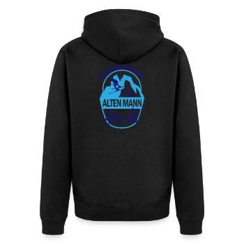 Alten mann skiern Winter Geschenk Urlaub Spruch - Unisex Premium Bio Zip Hoodie - Schwarz - Hinten - Nico (187cm)