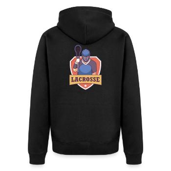Lacrosse - Unisex Premium Organic Zip Hoodie - black - Back - Nico (187cm)