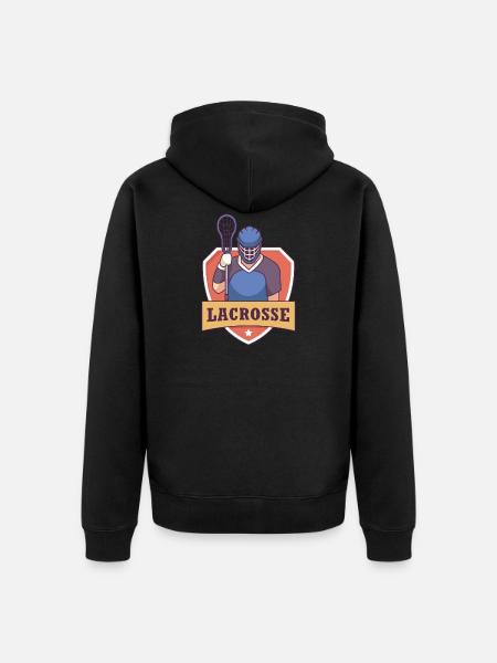 Lacrosse - Unisex Premium Organic Zip Hoodie - black