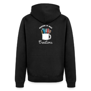 Weapons Of Mass Creations - Unisex Premium Organic Zip Hoodie - black - Back - Nico (187cm)
