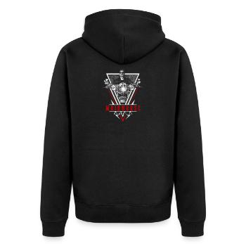 Motorradfahrer, Biker, Chopper, Born To Ride - Unisex Premium Bio Zip Hoodie - Schwarz - Hinten - Nico (187cm)