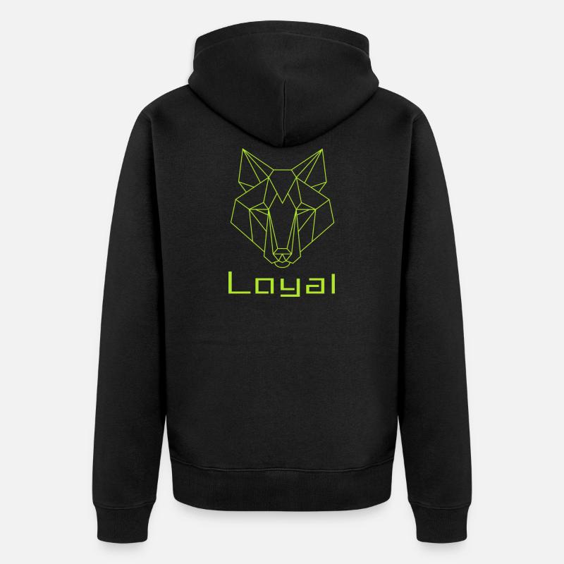 Loyal Wolf Abstrakt - Unisex Premium Bio Zip Hoodie - Schwarz