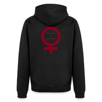 Feminism is Equality - Unisex Premium Organic Zip Hoodie - black - Back - Nico (187cm)