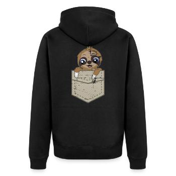 Cute sloth gift sloth - Unisex Premium Organic Zip Hoodie - black - Back - Nico (187cm)