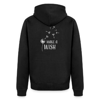 Pissenlit make a wish blanc - Veste à capuche bio Premium Unisexe - noir - Dos - Nico (187cm)