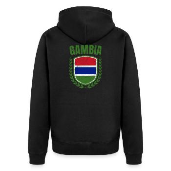 Gambie - Veste à capuche bio Premium Unisexe - noir - Dos - Nico (187cm)