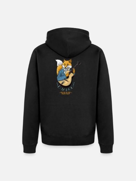 Django Fox - Unisex Premium Organic Zip Hoodie - black