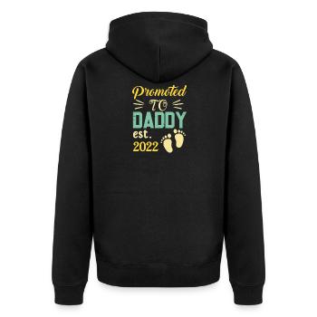 Befördert zum Daddy 2022 Dad To Be, zukünftiger Vater - Unisex Premium Bio Zip Hoodie - Schwarz - Hinten - Nico (187cm)