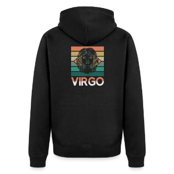 Signe du zodiaque Vierge Astorolgie Horoscope Signe - Veste à capuche bio Premium Unisexe - noir - Dos - Nico (187cm)