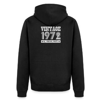 1972 Vintage Classic 50th Birthday Original Parts - Unisex Premium Organic Zip Hoodie - black - Back - Nico (187cm)