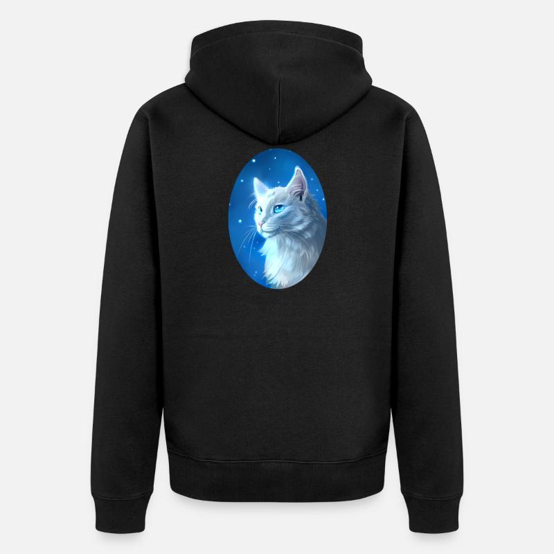 Cloudtail Cloud Tail Warrior Chats Chat Blanc - Veste à capuche bio Premium Unisexe - noir