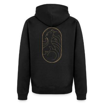 Beauty Artdeco Digital Art Prints - Sammlerstücke - Unisex Premium Bio Zip Hoodie - Schwarz - Hinten - Nico (187cm)