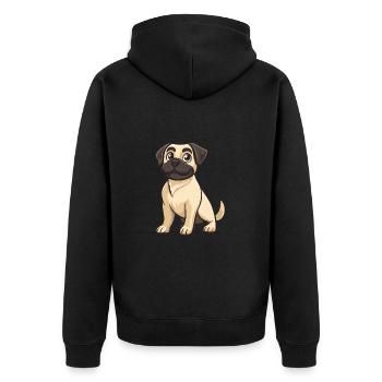 Kangal Hund Comic Baby - Unisex Premium Bio Zip Hoodie - Schwarz - Hinten - Nico (187cm)