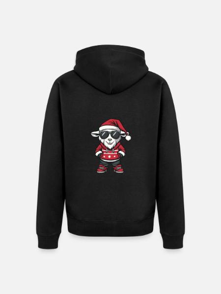Goat Christmas X-Mas - Unisex Premium Organic Zip Hoodie - black