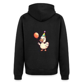 Goose Birthday Baby - Unisex Premium Organic Zip Hoodie - black - Back - Nico (187cm)