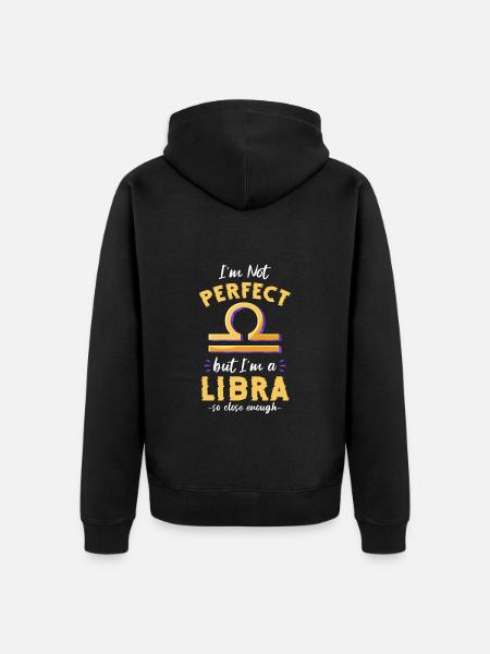Libra Zodiac Sign Superstition Birth - Unisex Premium Organic Zip Hoodie - black