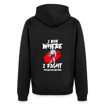 Schwertkämpfer Kämpfer Dolch Japan - Unisex Premium Bio Zip Hoodie - Schwarz - Hinten - Nico (187cm)