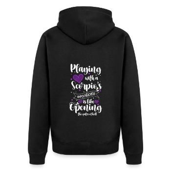 Horoscope Astro November - Unisex Premium Organic Zip Hoodie - black - Back - Nico (187cm)
