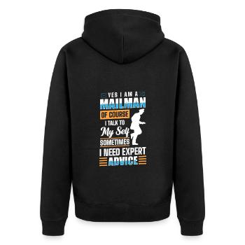 Postal profession Work parcel carrier - Unisex Premium Organic Zip Hoodie - black - Back - Nico (187cm)