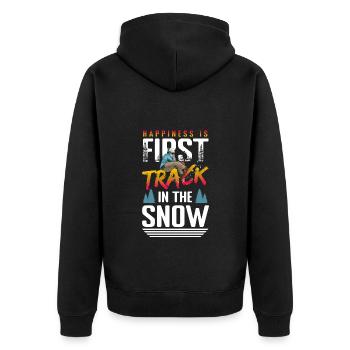 Snowboarding Snow Freestyle - Unisex Premium Organic Zip Hoodie - black - Back - Nico (187cm)