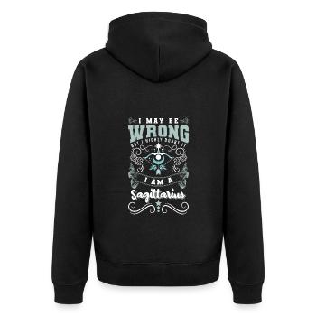 Sternzeichen November - Unisex Premium Bio Zip Hoodie - Schwarz - Hinten - Nico (187cm)