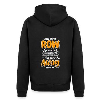 Rowing Rowing - Unisex Premium Organic Zip Hoodie - black - Back - Nico (187cm)