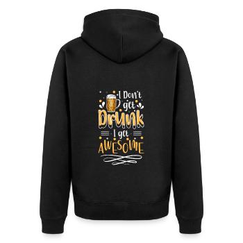 Feiern Saufen Bier - Unisex Premium Bio Zip Hoodie - Schwarz - Hinten - Nico (187cm)