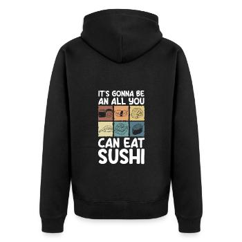 Comptoir buffet libre-service gourmand - Veste à capuche bio Premium Unisexe - noir - Dos - Nico (187cm)