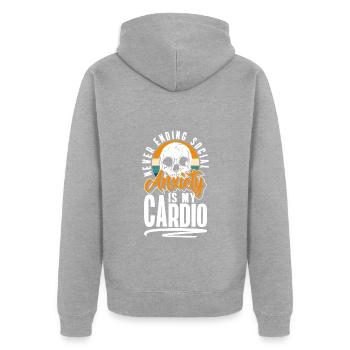 Sarcasme Foule Mean - Veste à capuche bio Premium Unisexe - gris chiné - Dos - Nico (187cm)