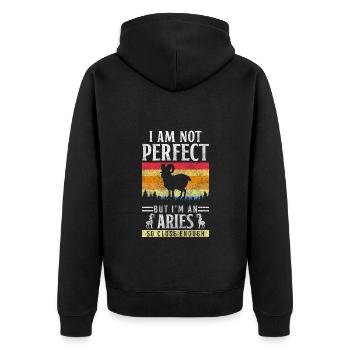 Horoscope Birth Zodiac Signs - Unisex Premium Organic Zip Hoodie - black - Back - Nico (187cm)