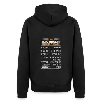 Électricité Artisanat Tension Foudre - Veste à capuche bio Premium Unisexe - noir - Dos - Nico (187cm)