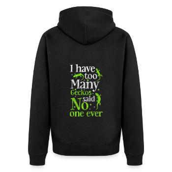 Reptilie Tropisch Terrarium Eidechsenliebhaber - Unisex Premium Bio Zip Hoodie - Schwarz - Hinten - Nico (187cm)
