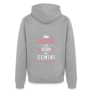 Zwillinge Astrologie Konstellation - Unisex Premium Bio Zip Hoodie - Grau meliert - Hinten - Nico (187cm)