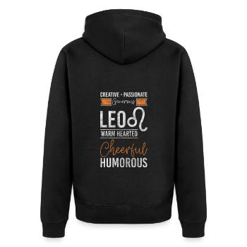 Signe du zodiaque August Leo - Veste à capuche bio Premium Unisexe - noir - Dos - Nico (187cm)