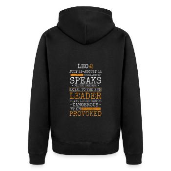 Lion Astrologie Mois de naissance Lion - Veste à capuche bio Premium Unisexe - noir - Dos - Nico (187cm)