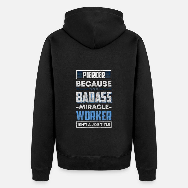 Piercer Art Bijoux Douleur - Veste à capuche bio Premium Unisexe - noir