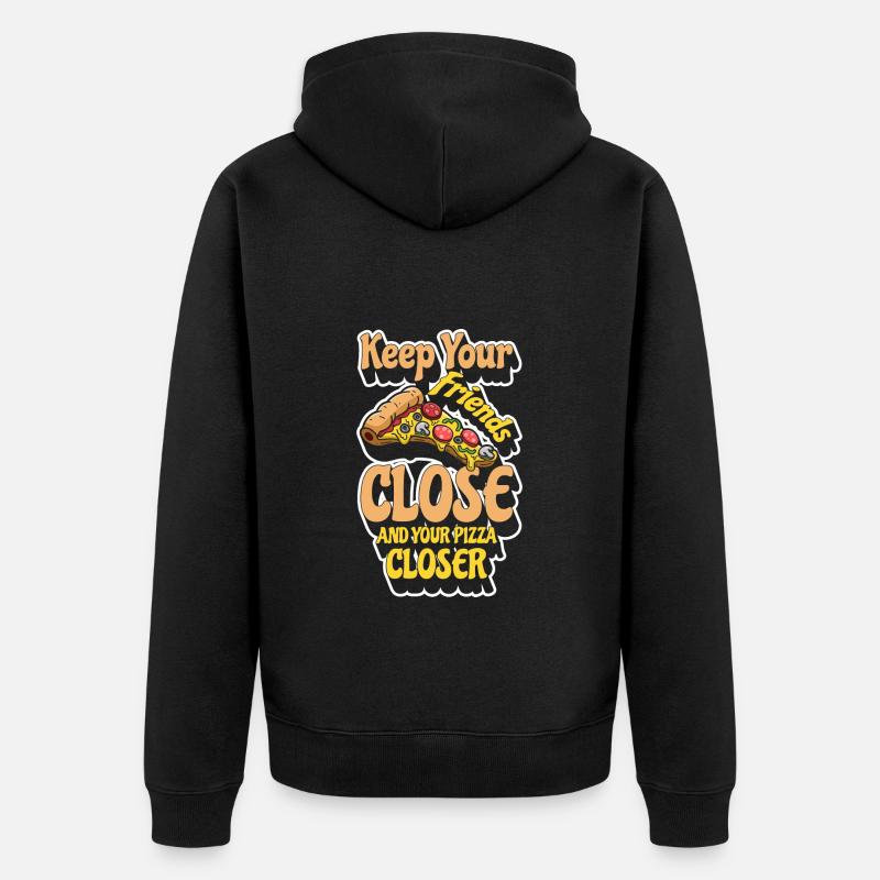 Pizza Soulfood Pizzabäcker Hunger - Unisex Premium Bio Zip Hoodie - Schwarz
