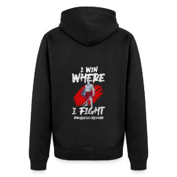 Sword Fighting Duel Kendo Akido - Unisex Premium Organic Zip Hoodie - black - Back - Nico (187cm)