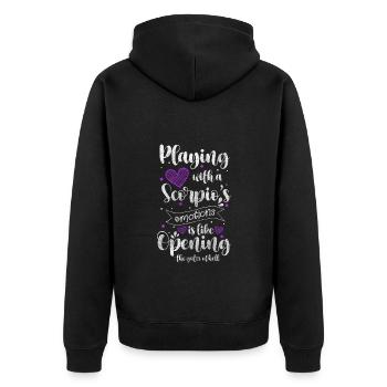 Horoskop Geburt - Unisex Premium Bio Zip Hoodie - Schwarz - Hinten - Nico (187cm)