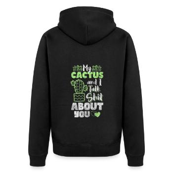 Cactus Eau Câlin - Veste à capuche bio Premium Unisexe - noir - Dos - Nico (187cm)
