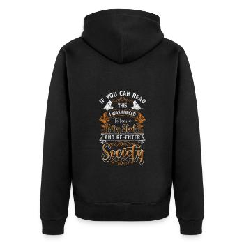 Rodeln Schnee Piste - Unisex Premium Bio Zip Hoodie - Schwarz - Hinten - Nico (187cm)
