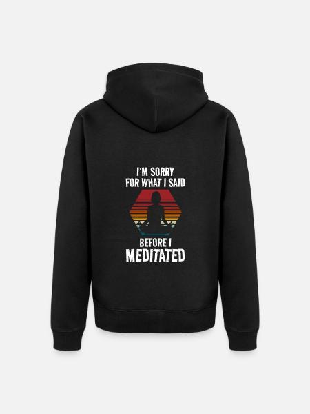 Meditation Healing Namaste Awareness - Unisex Premium Organic Zip Hoodie - black