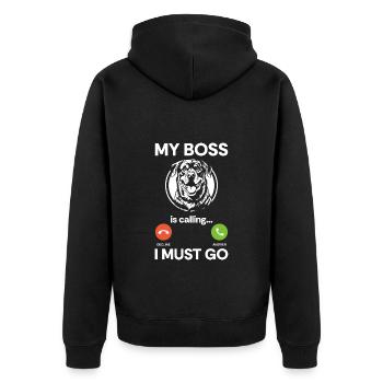 Kampfhund Hundeliebhaber Rottie Hündin - Unisex Premium Bio Zip Hoodie - Schwarz - Hinten - Nico (187cm)