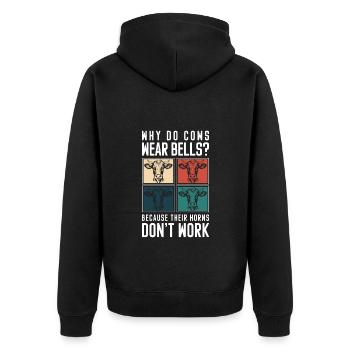Kühe Milchkuh Landwirtin - Unisex Premium Bio Zip Hoodie - Schwarz - Hinten - Nico (187cm)