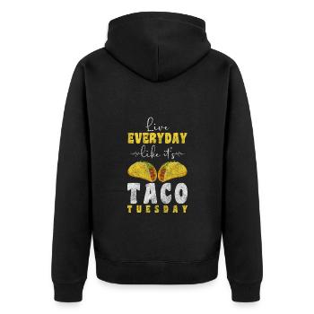 Tacos Latino Foodie Cinco de Mayo - Veste à capuche bio Premium Unisexe - noir - Dos - Nico (187cm)