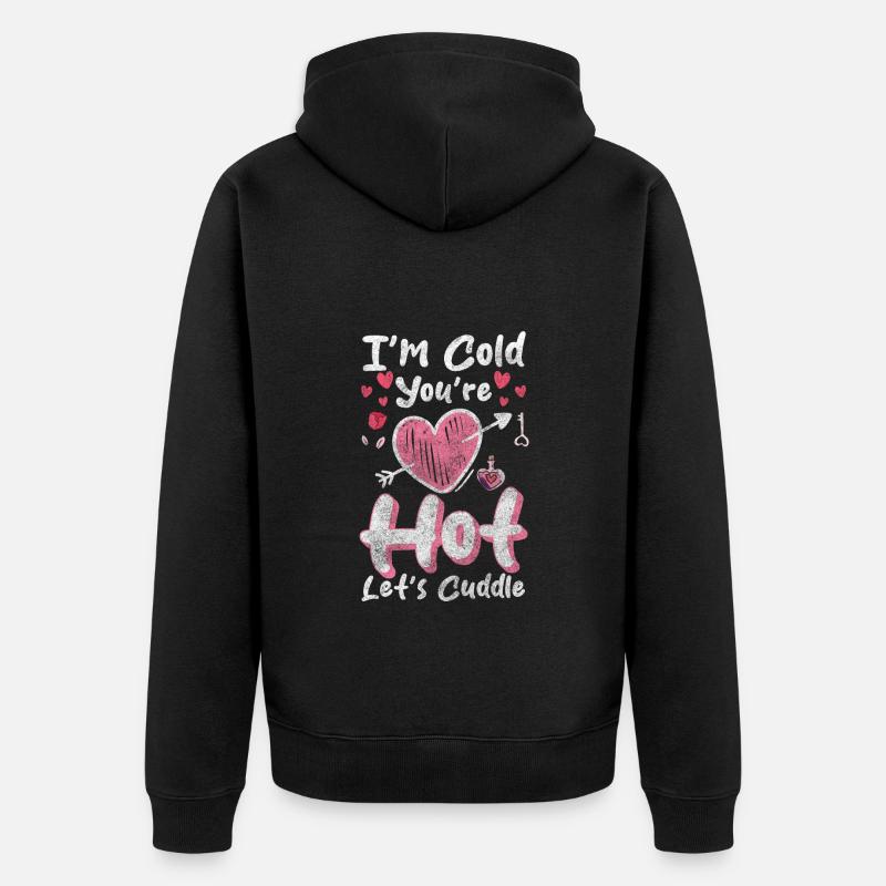 Relation Affection Romantique - Veste à capuche bio Premium Unisexe - noir