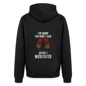 Conscience de la méditation Om - Veste à capuche bio Premium Unisexe - noir - Dos - Nico (187cm)